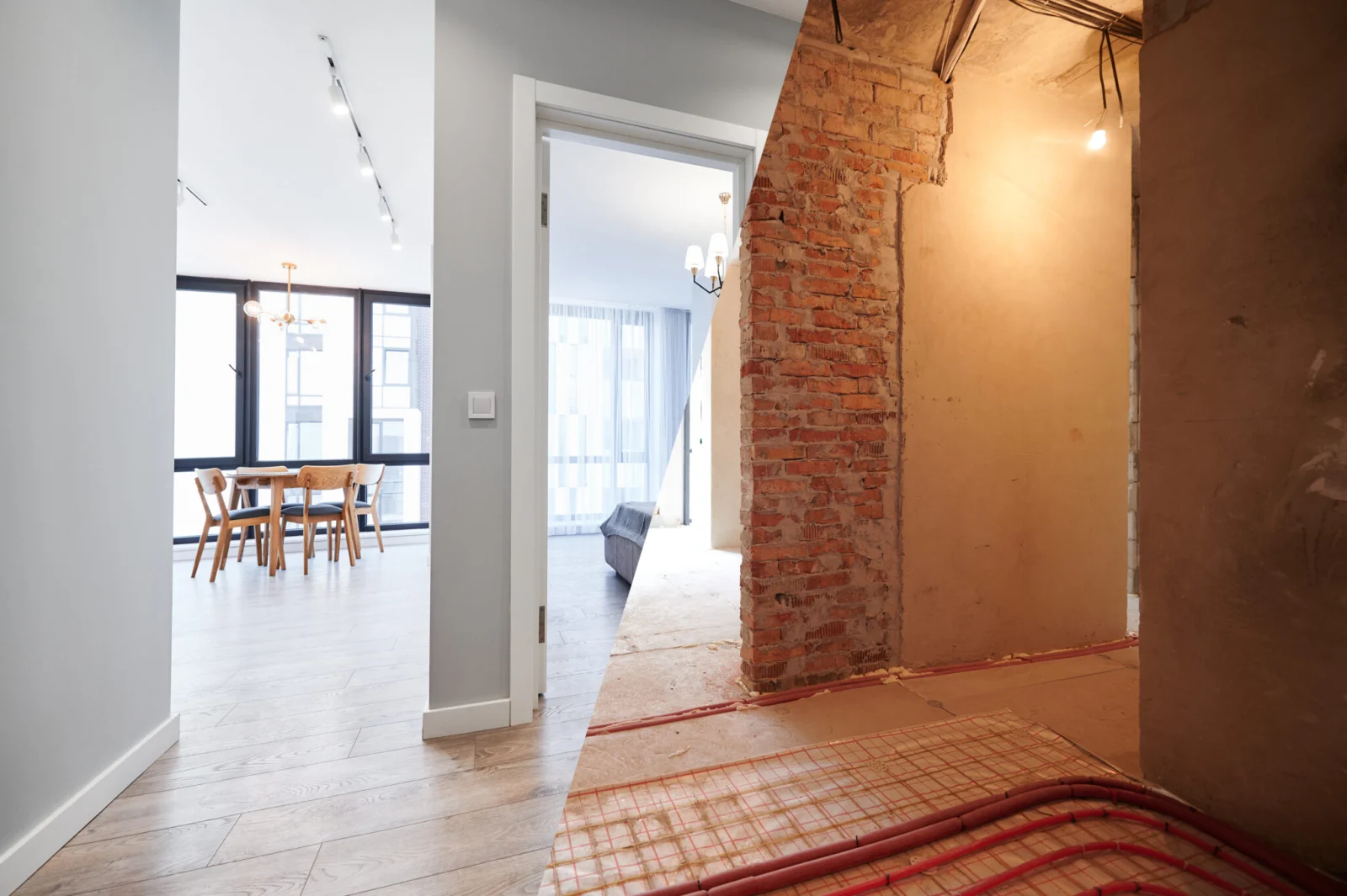 Comparaison avant / après du même logement