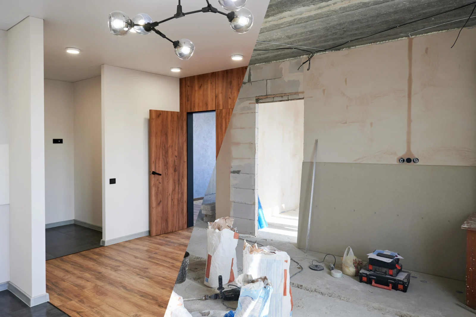 Comparaison avant / après du même logement